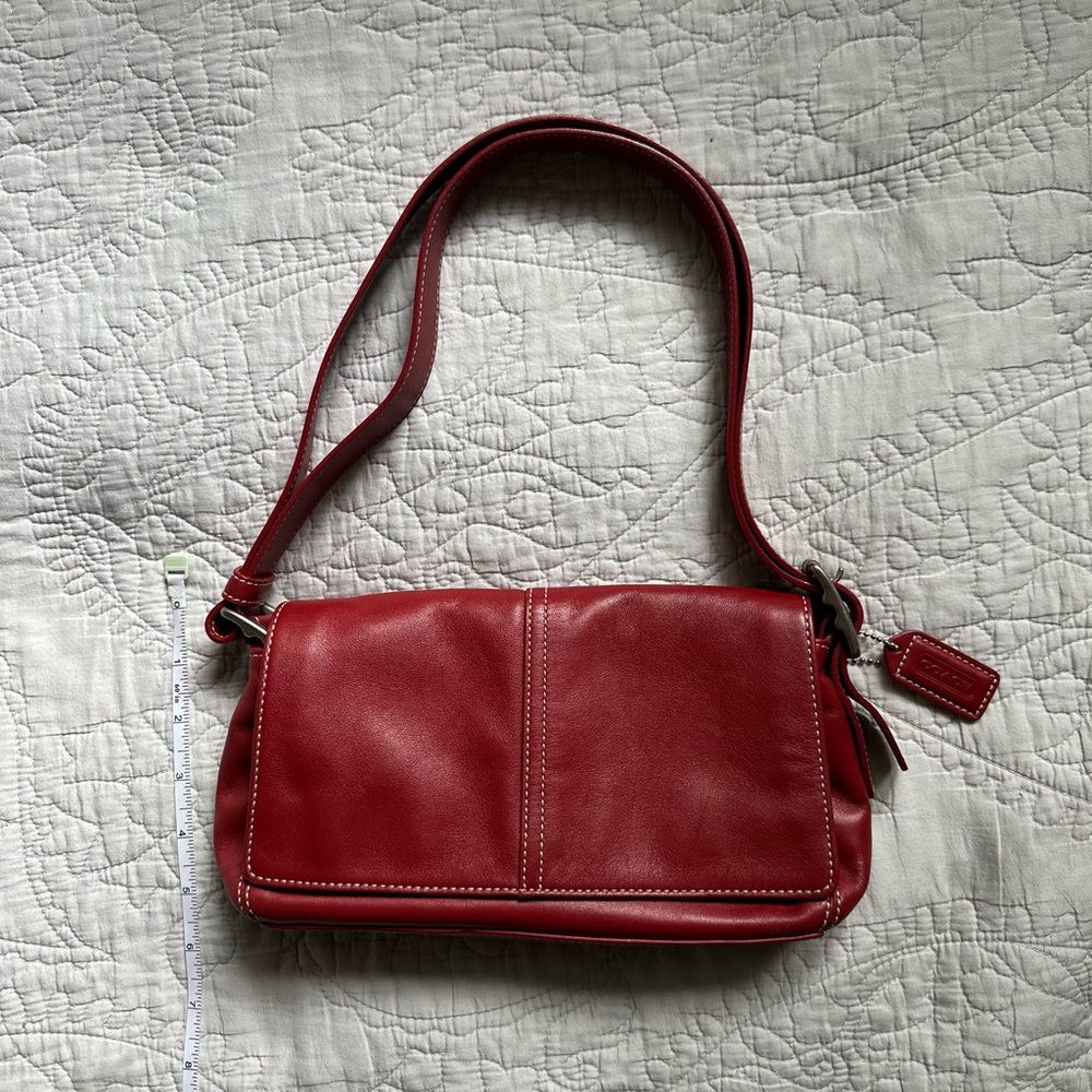 ((SOLD))Coach Red leather Shoulder Bag